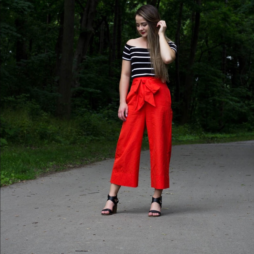 Kate Spade Red Wide-Leg Pants - Picture 7 of 15